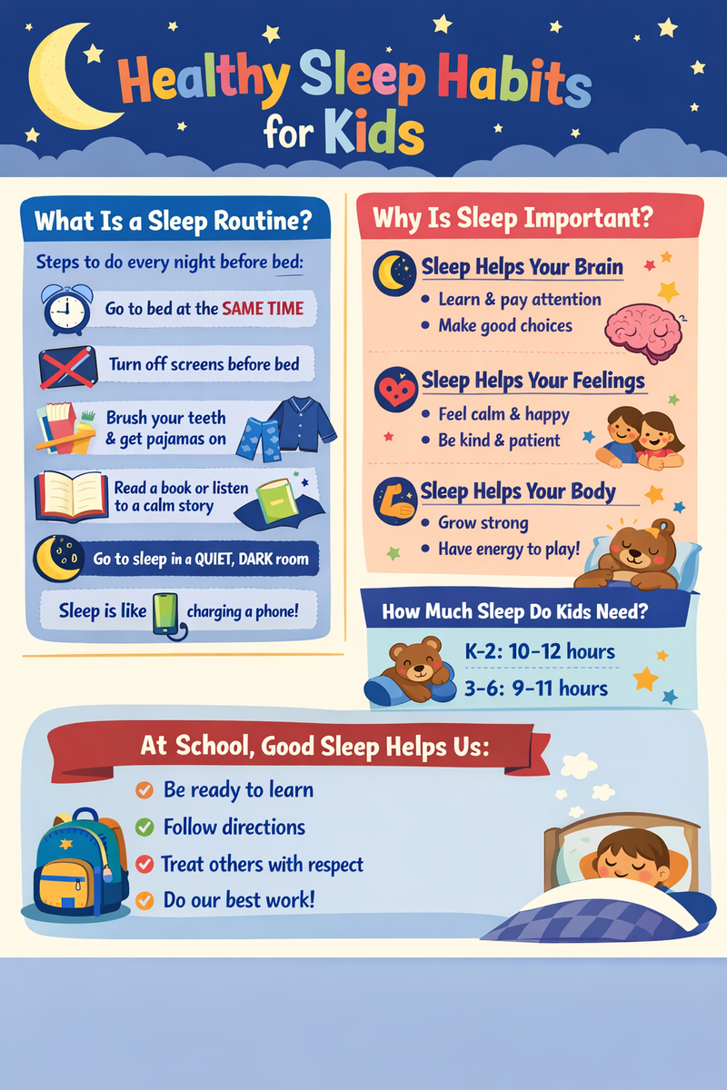 JANUARY family-engagement focus: Healthy Sleep habits for kids Featured Photo