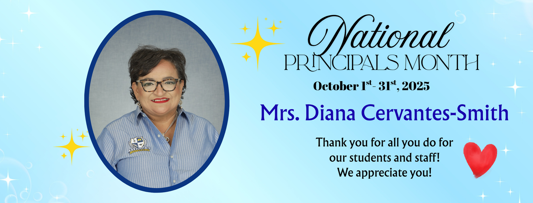 Celebrating Mrs. Smith, nationals principals month