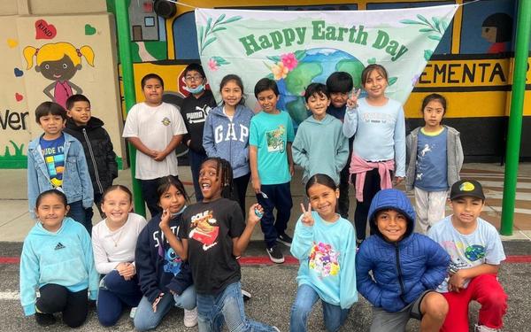 students celebrating earth day