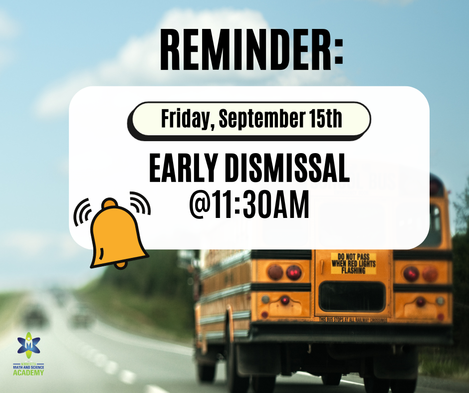 Early Dismissal on Friday, September 15th