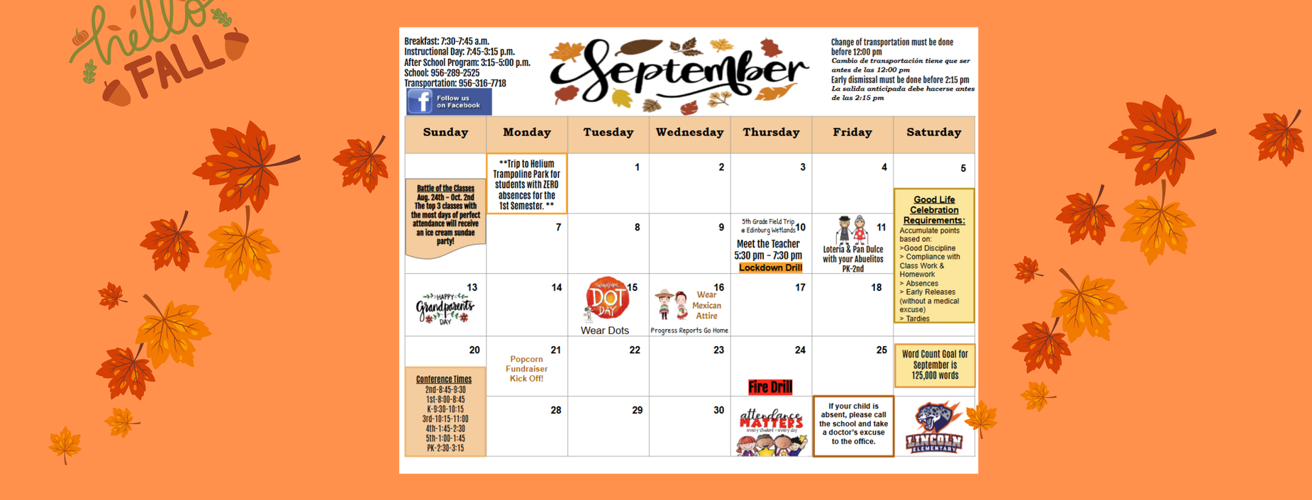 September calendar