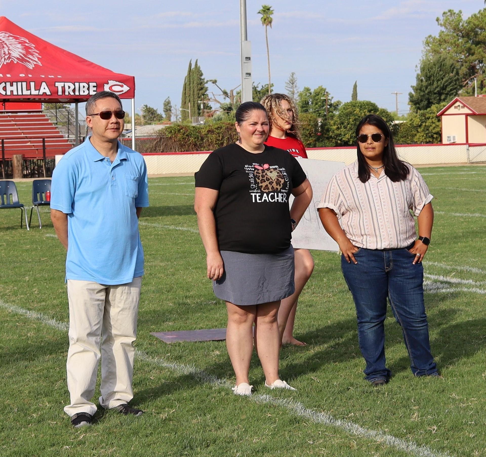 Students and staff enjoying the back to school rally