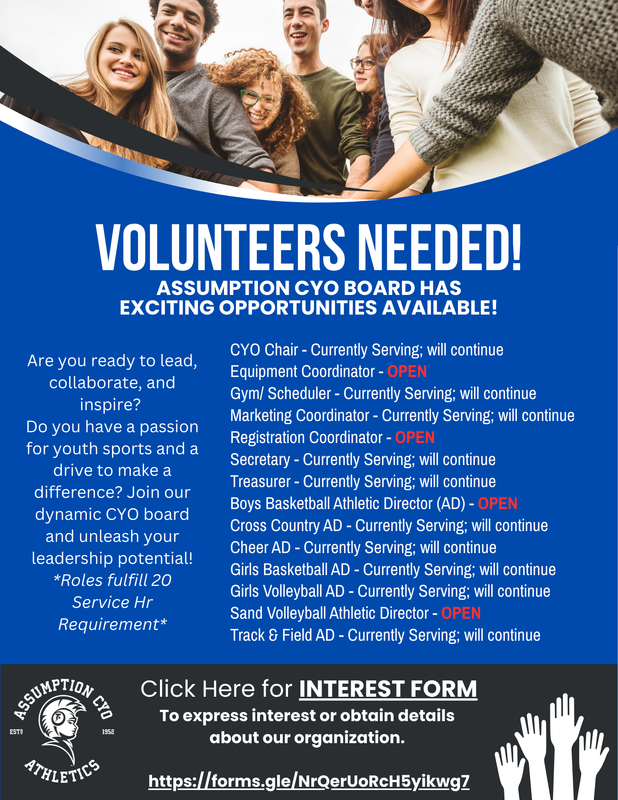 CYO Board Member Volunteers Needed