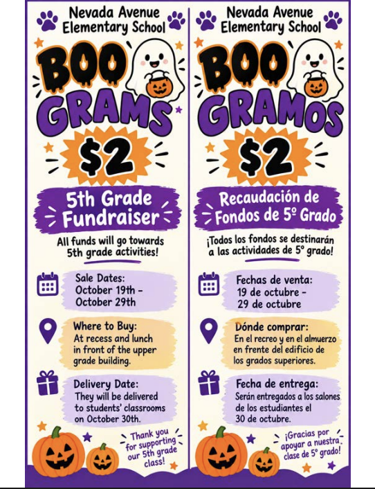 5th Grade Fundraiser: Boo Grams/ Recaudación de Fondos de Quinto Grado: Boo Grams Featured Photo