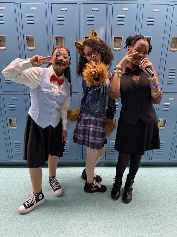 Middle school students dressed up