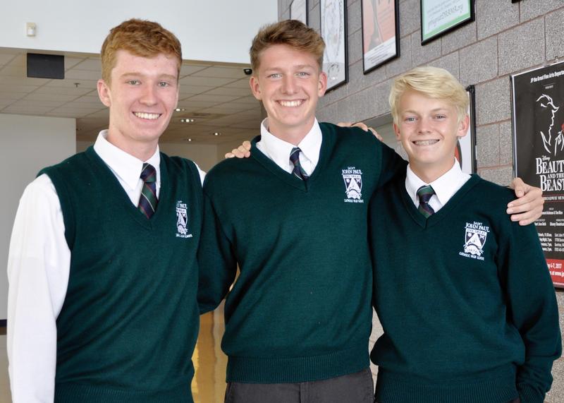 Saint John Paul the Great students Zachary Elliott, Lucas Haddock, and Benjamin Raffier have been named Semifinalists in the 2019 National Merit Scholarship Competition.