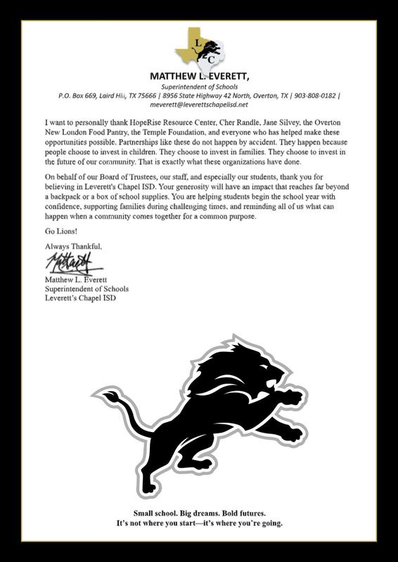 Second part of the letter to the community.