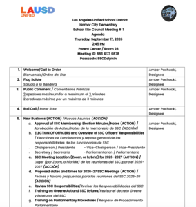 SSC Office Elections Agenda