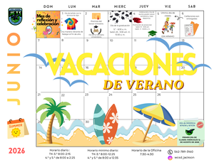 June 2026 School Calendar in Spanish