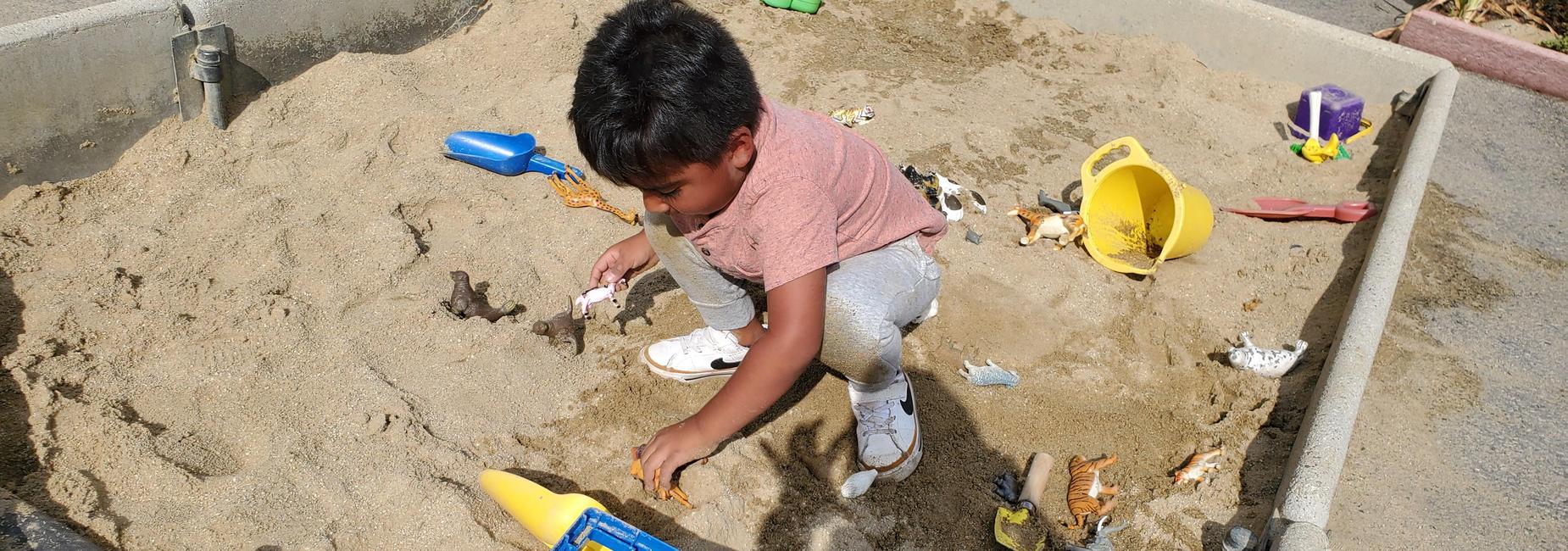 Sand has a unique texture that stimulates the sense of touch