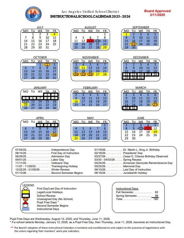 Instructional Calendar