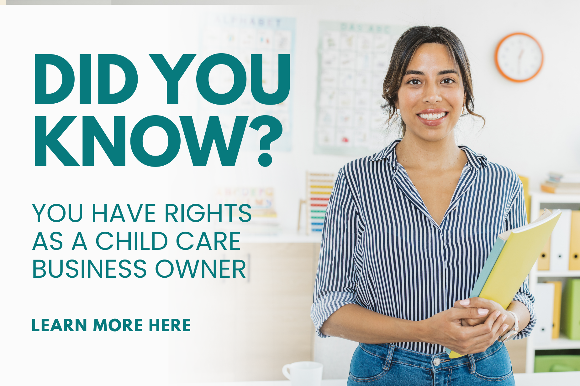 announcement for know your rights as a child care business owner