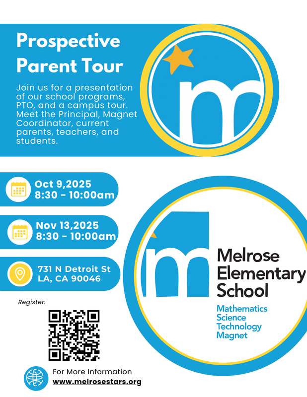 2025 Melrose Prospective Parent Tour Flyer