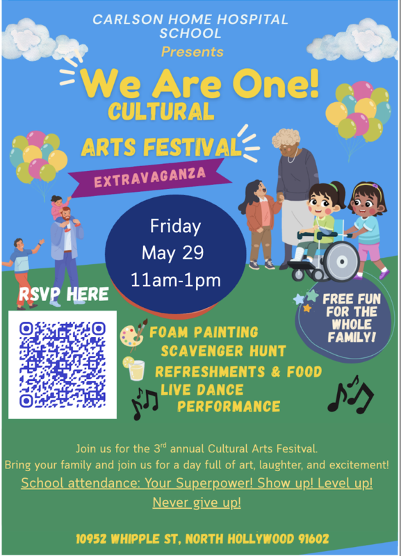 Carlson Home HospitalSchool Arts festival 2026 flyer in english