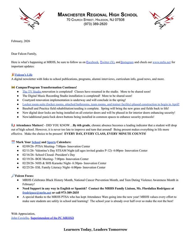 Superintendent's Message for February 2026