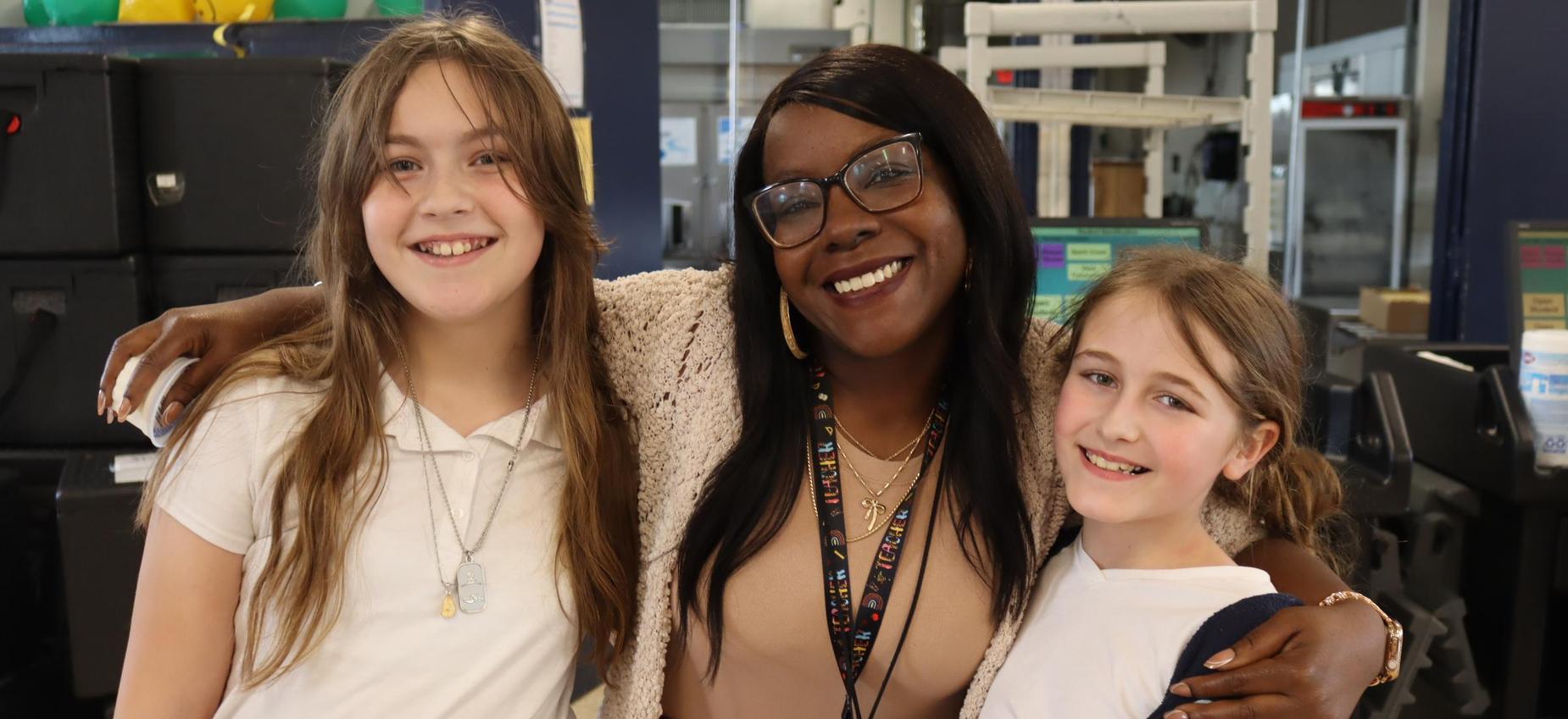 teacher with students