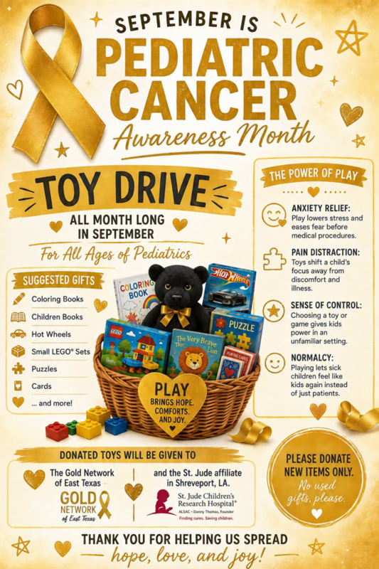 Pediatric Cancer Awareness Month - Toy Drive