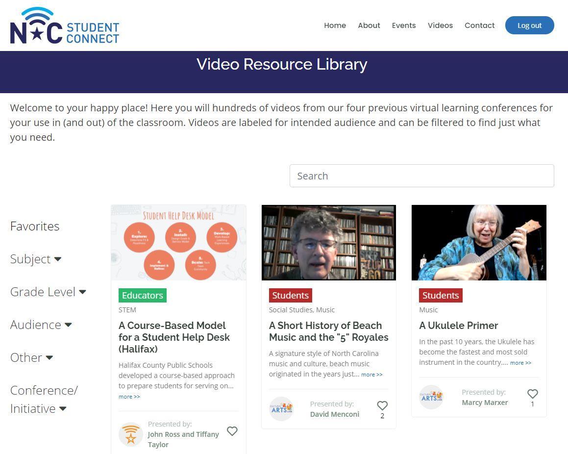 NC Student Connect Video Library