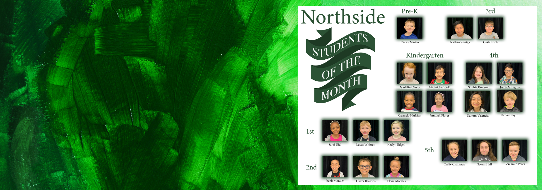 collage of pictures of students of the month