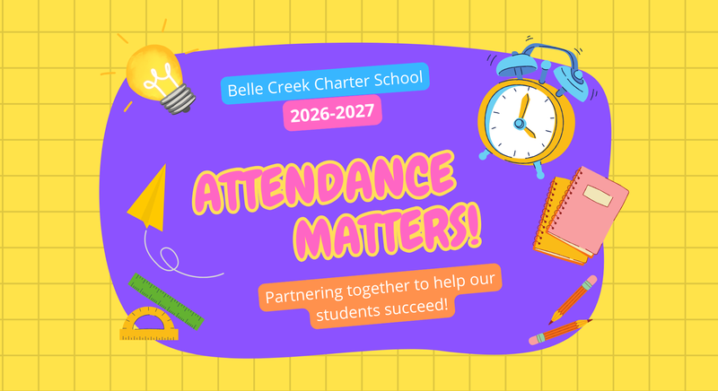 Colorful flyer with information on Attendance Matters!