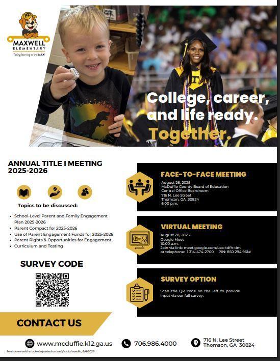 Title 1 Meeting Flyer