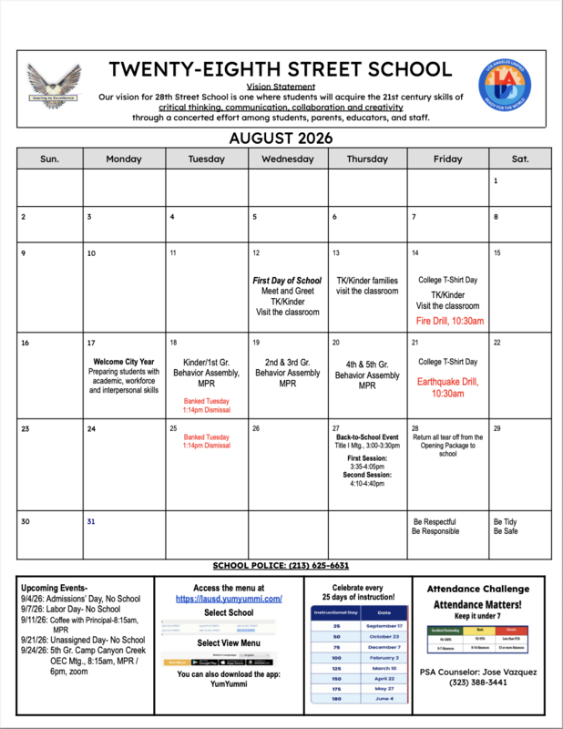 August Calendar