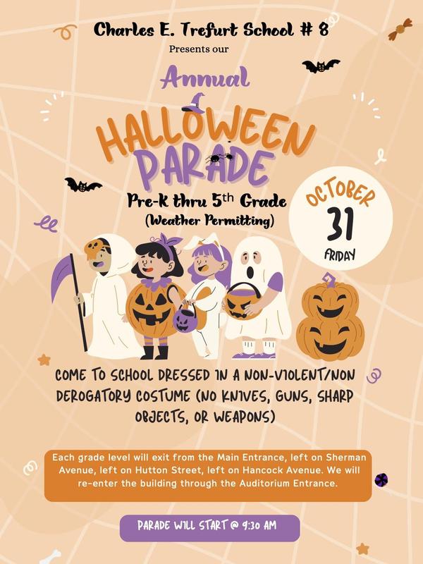 PS8 Halloween Parade Friday 10/31