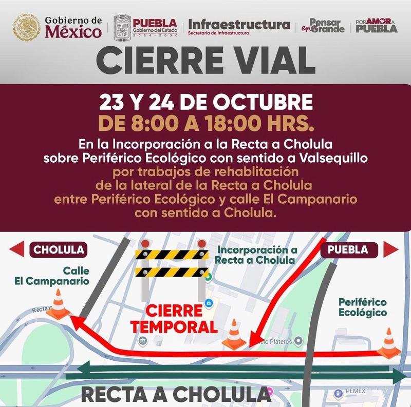 Cierre Vial: 23 y 24 de octubre