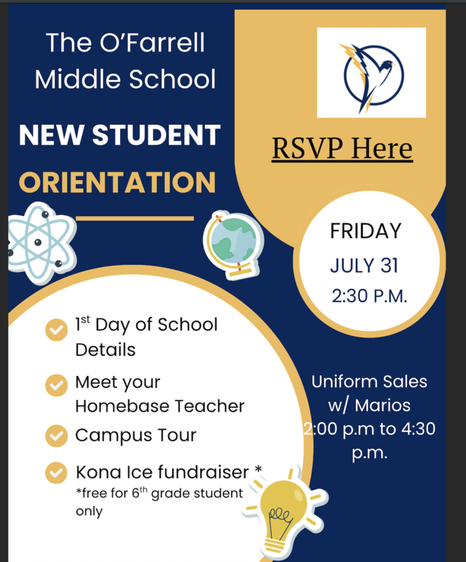 New Student Orientation July 31 at 2:30 p.m.