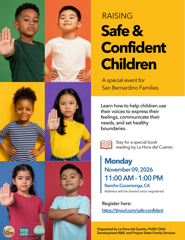 safe and confident children cafe flyer in english