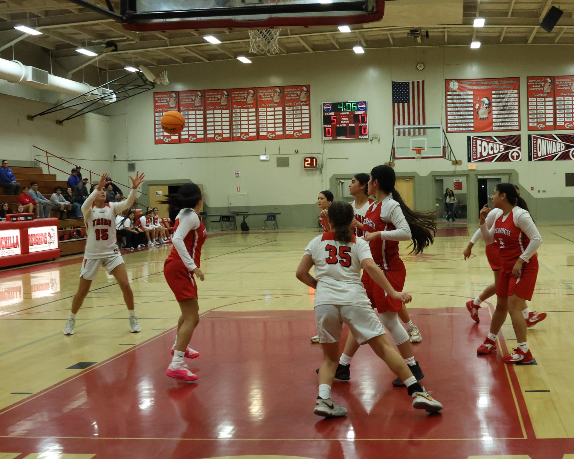 Varsity Girls Basketball playing against Firebaugh