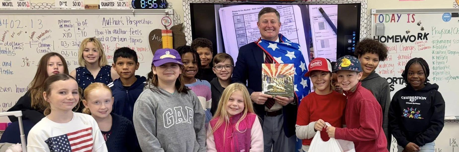 Mr. Nolen visits MK8 for Literacy Week