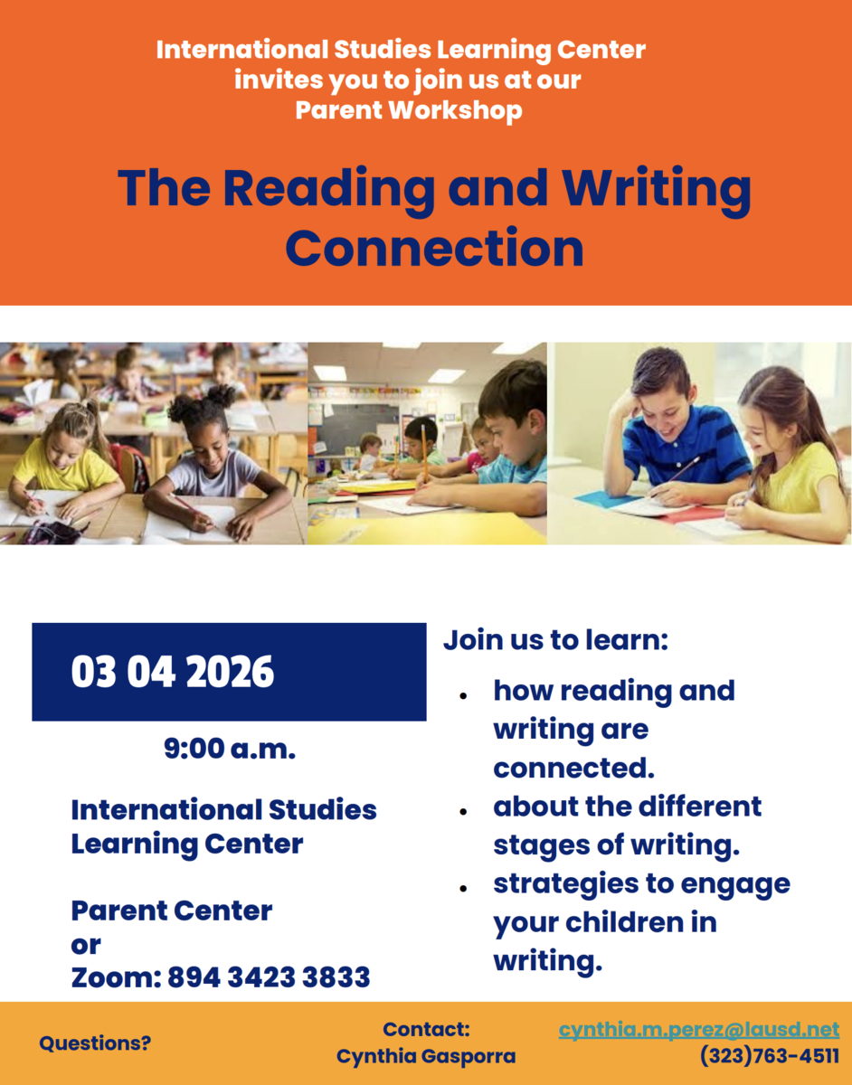 The reading and writing connection flyer 