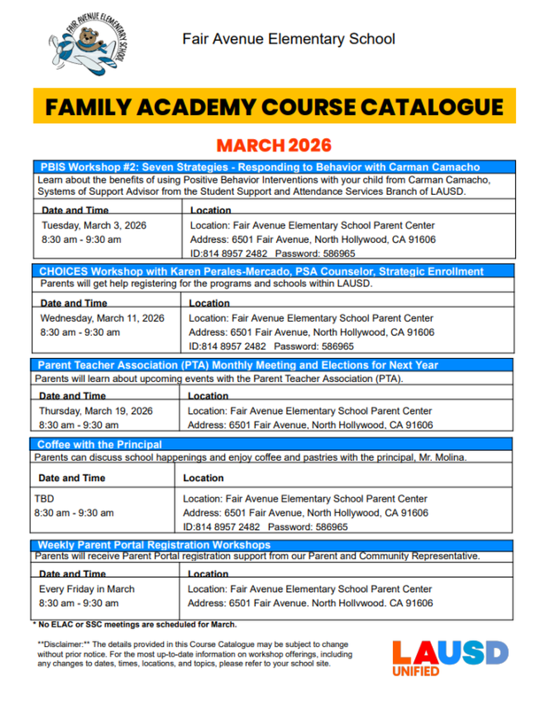 Family Academy Course Catalog_English