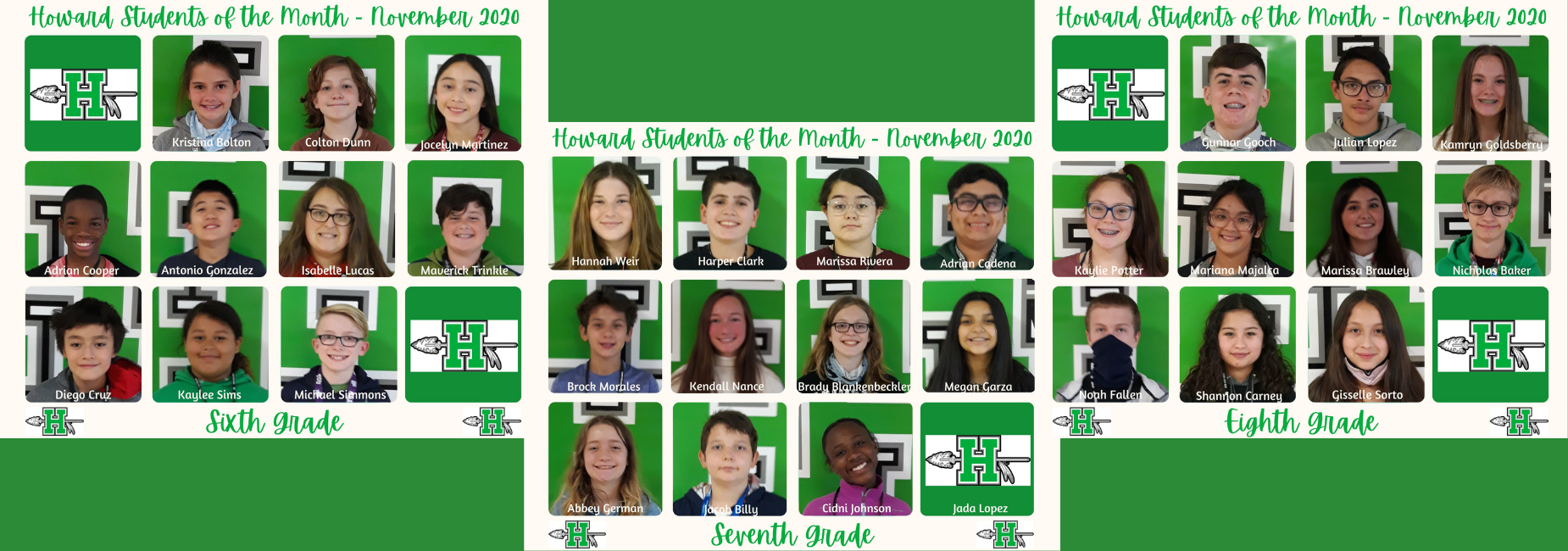 collage of students of the month