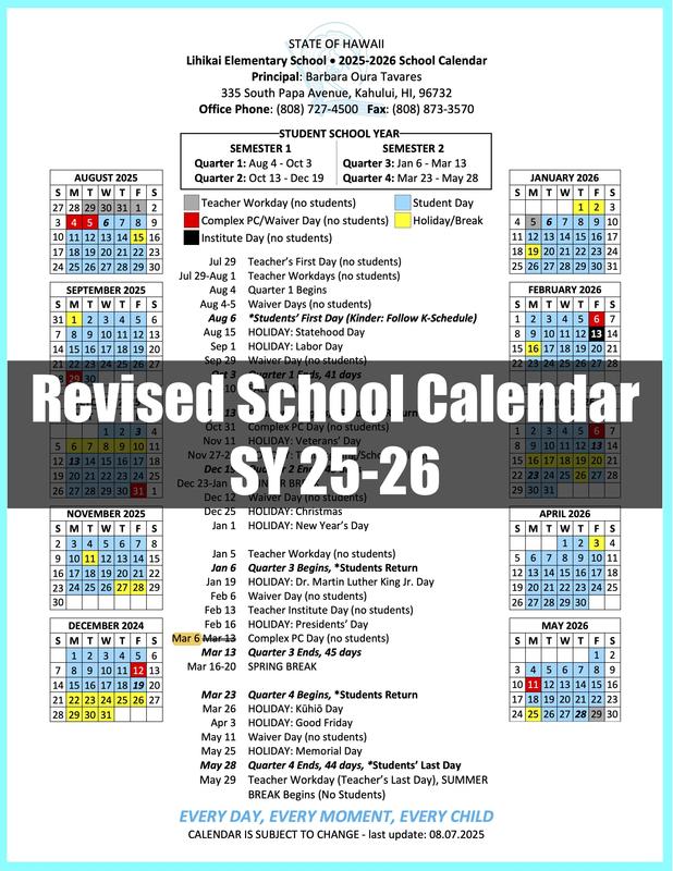 Revised LES Calendar