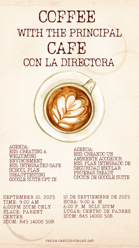 flyer for coffee with principal event