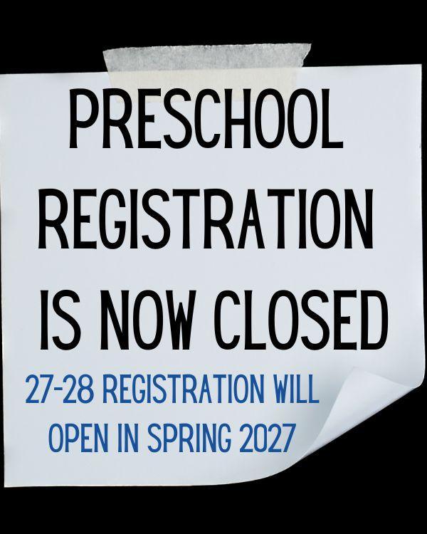 Preschool Registration Closed