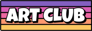 Colorful banner with bold text reading 'ART CLUB'.