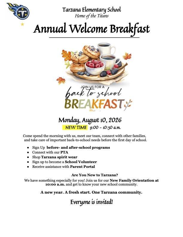 Annual Welcome Breakfast