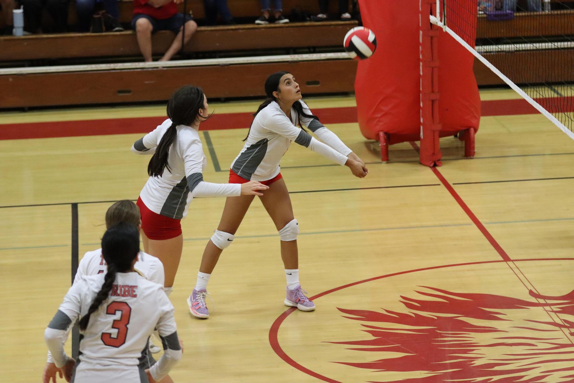 junior varsity girls playing volleyball against Yosemite