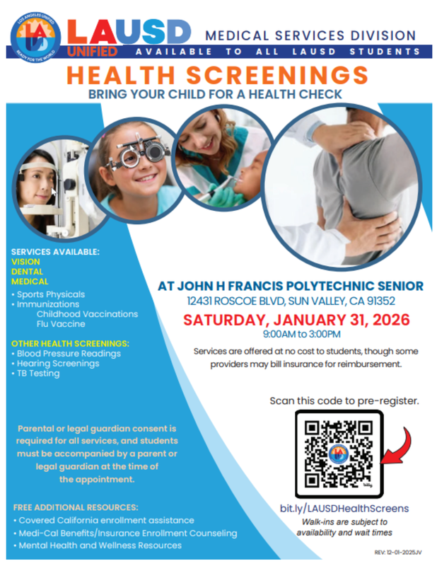 Health Screenings Flyer