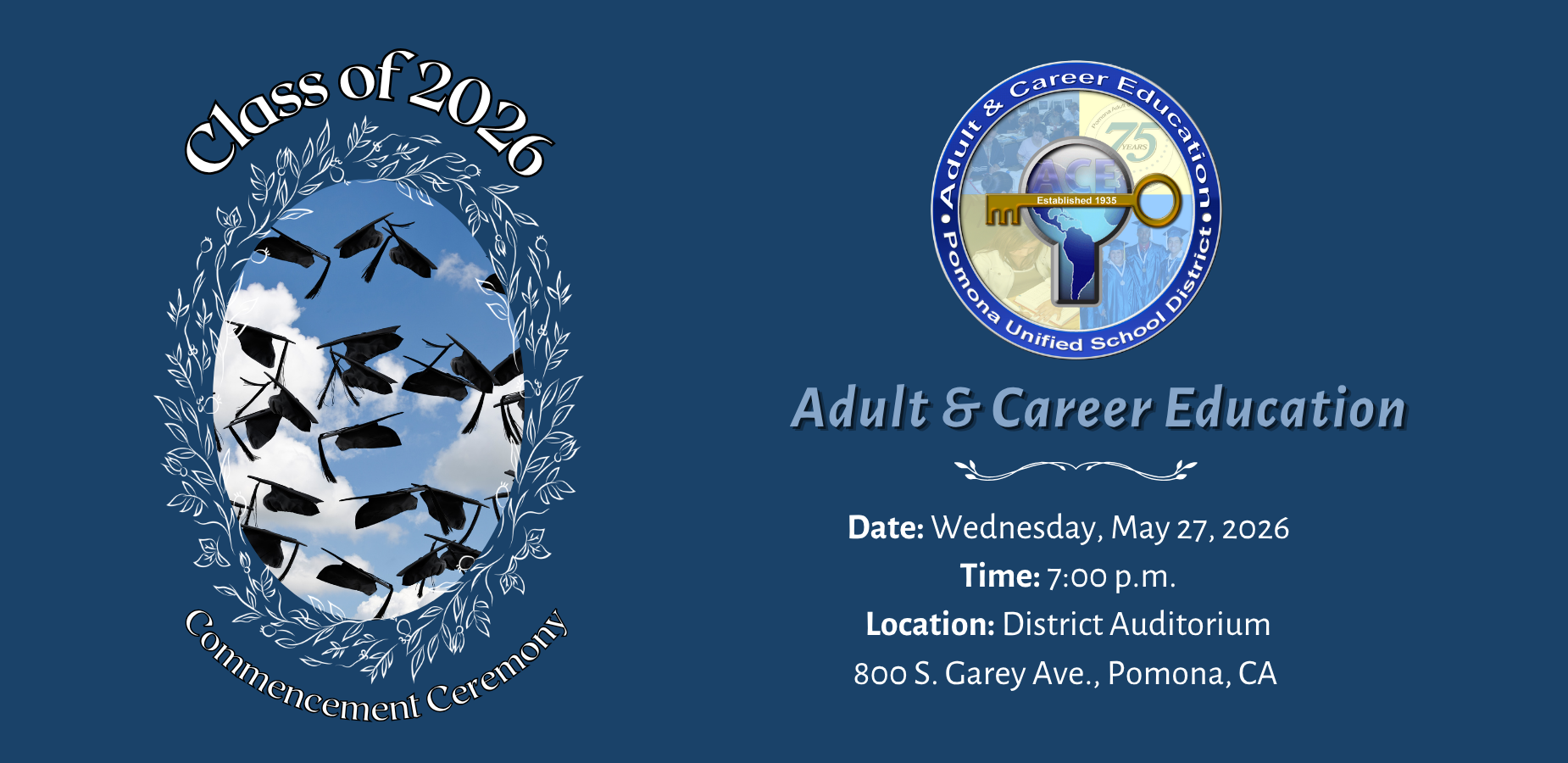 ACE graduation shuffle banner