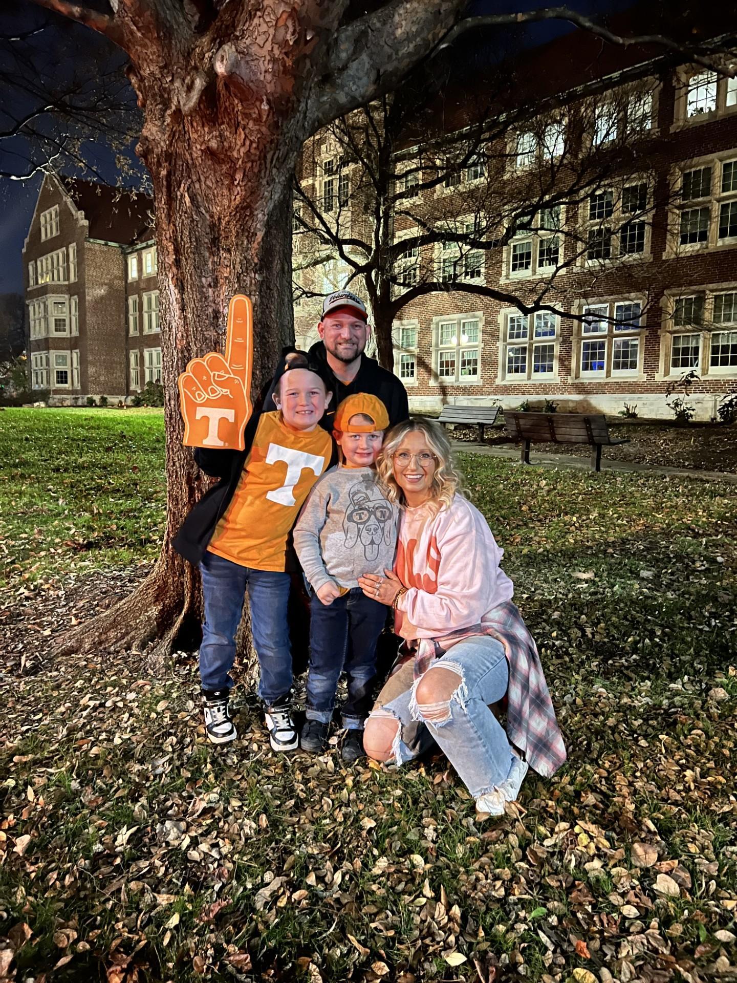 Mrs. Harris and family at the University of Tennessee