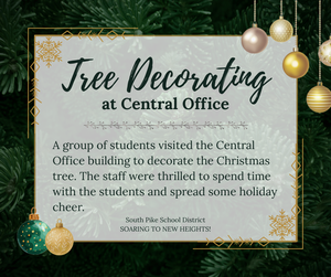 SPSD central office tree decorating 2025