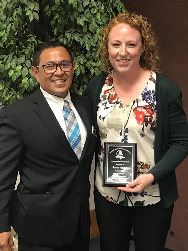 Congratulations to Sarah Nunez for receiving the