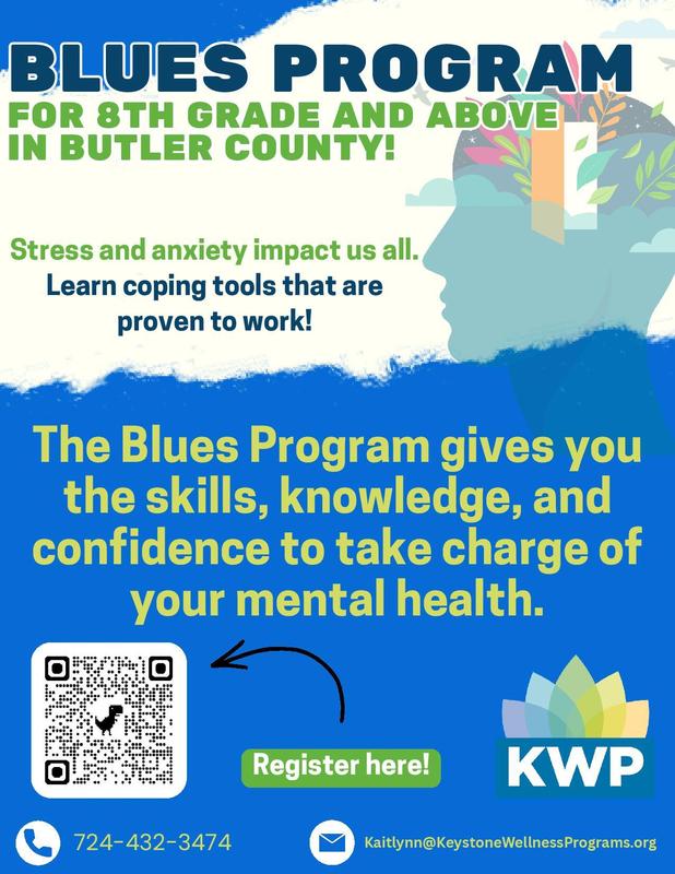 flyer for blues program - information available in text