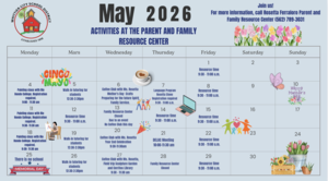 Parent Center Calendar May 2026 in Spanish