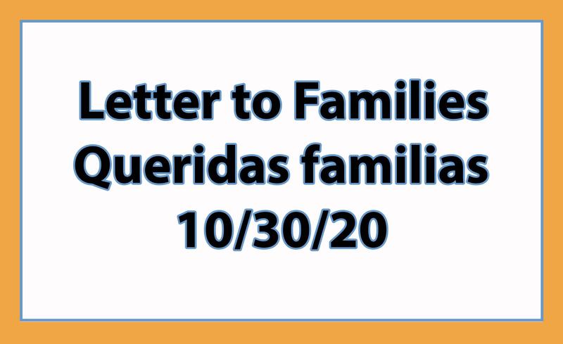 Letter to Families 10-30-20 Featured Photo