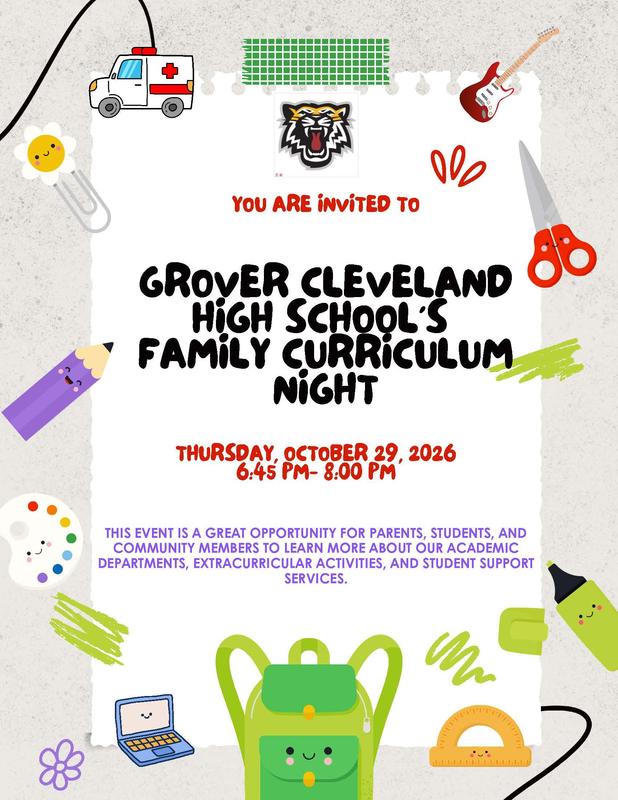 Curriculum Night Flyer for October 29